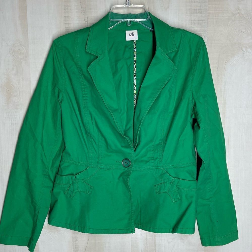 CABi green long sleeve blazer jacket, size small